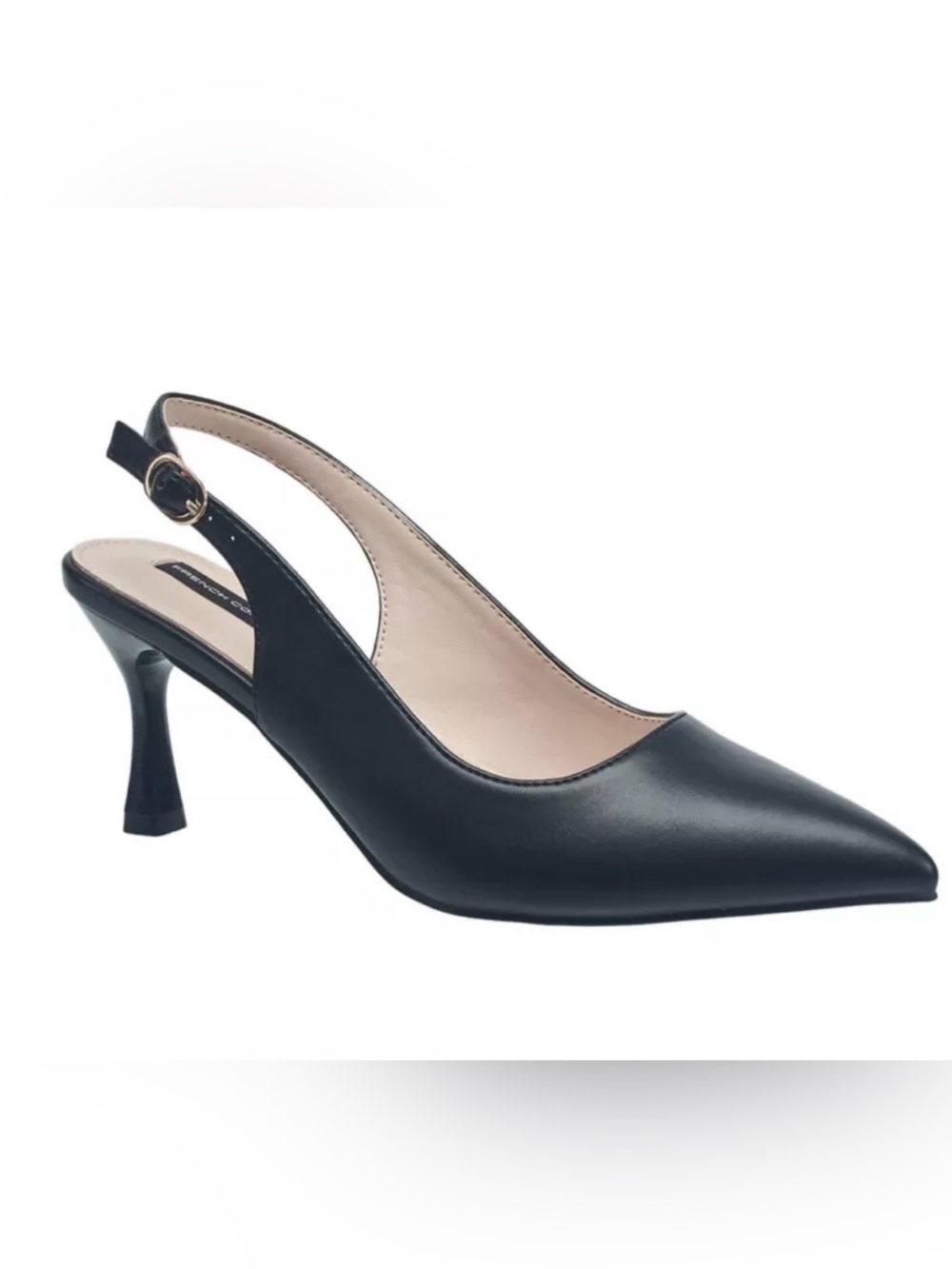 French Connection Black Slingback Kitten Heel Pump
